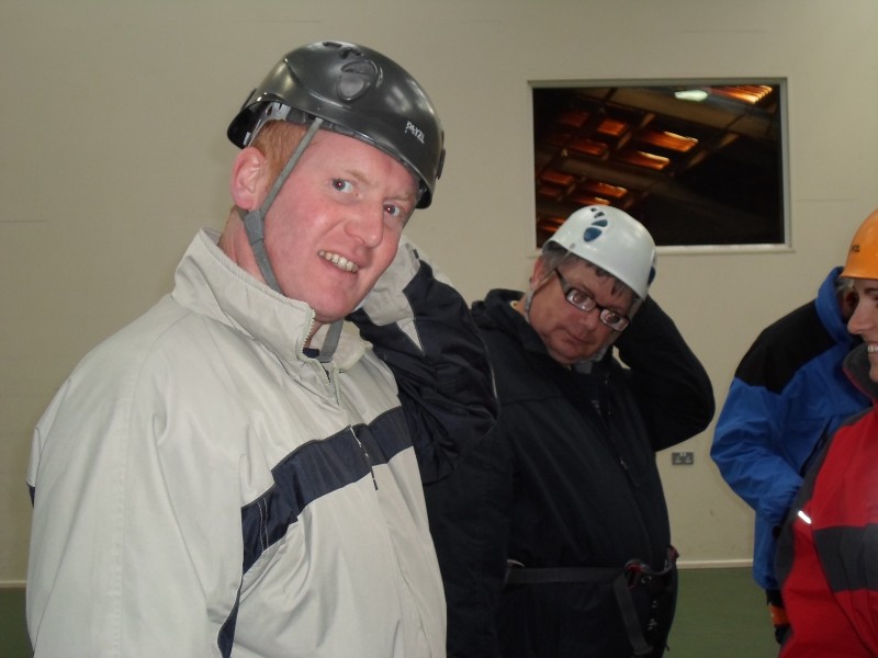 Paul and Ernest getting geared up to abseil